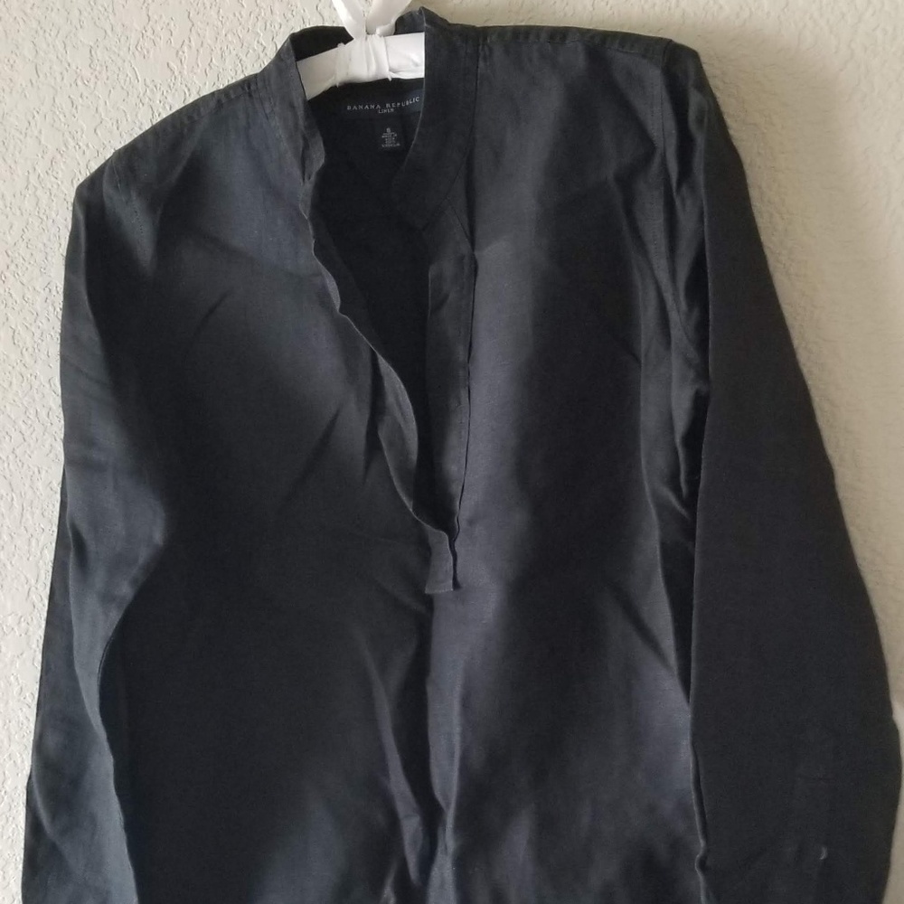 100% Linen Shirt Black Charcoal